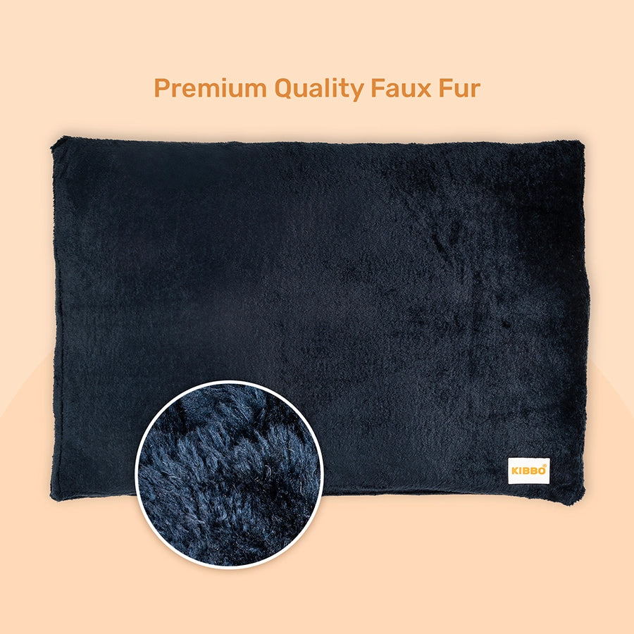 Faux Fur Flat Bed, Blue
