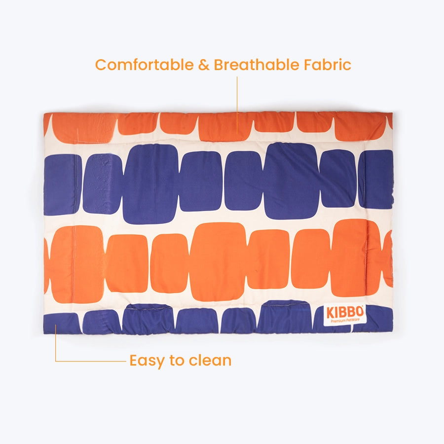 Pet Mat, Orange & Blue Block