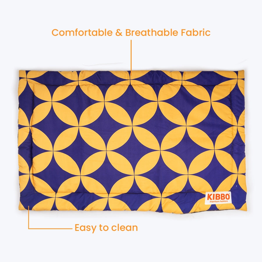 Pet Mat, Yellow & Blue Mandala