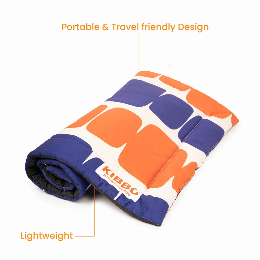 Pet Mat, Orange & Blue Block