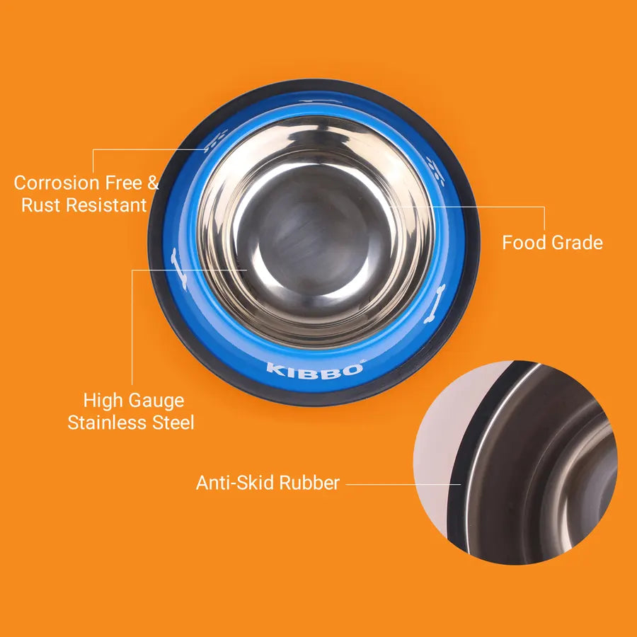 Anti Skid Bowl, Blue, Printed