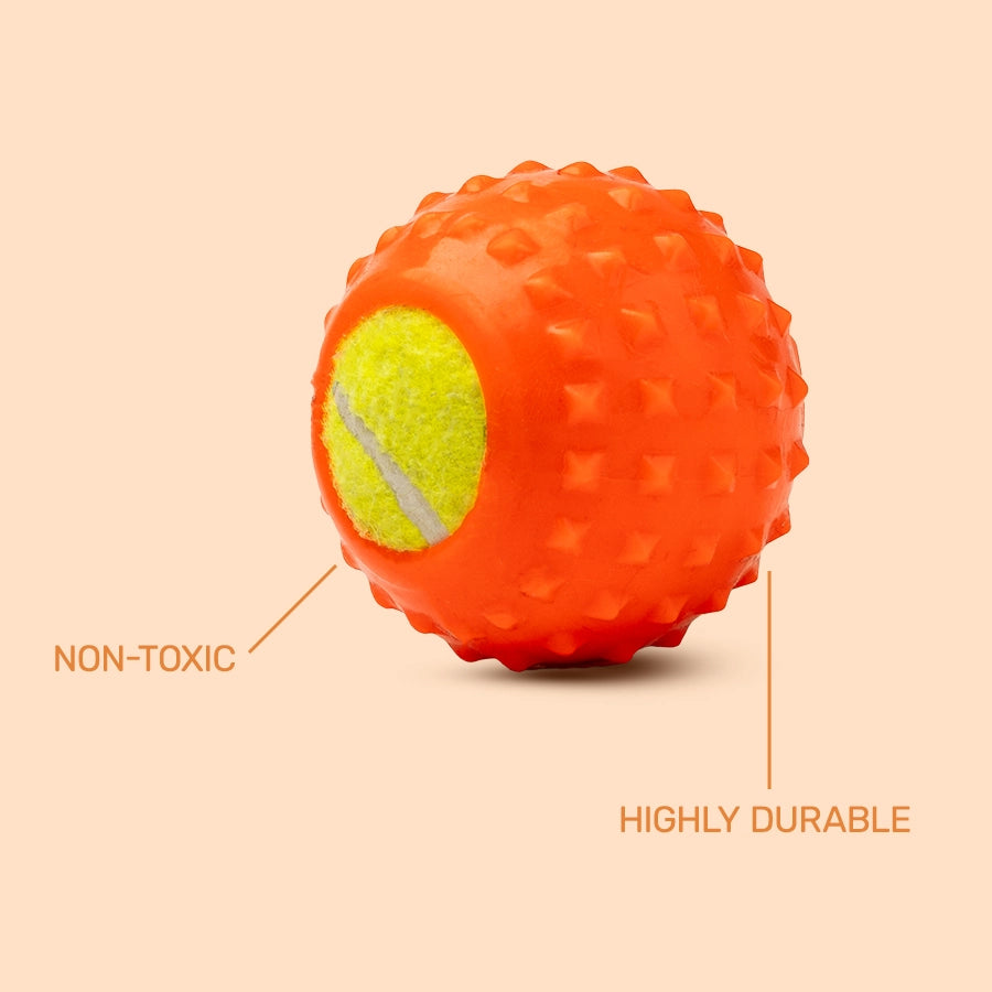 Rubber Toy, Tennis Ball, Orange Pack1