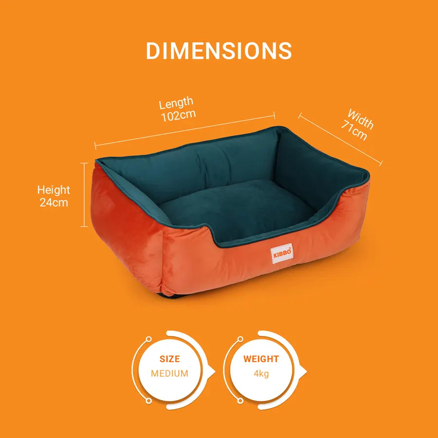 Lounger Bed, Orange & Green