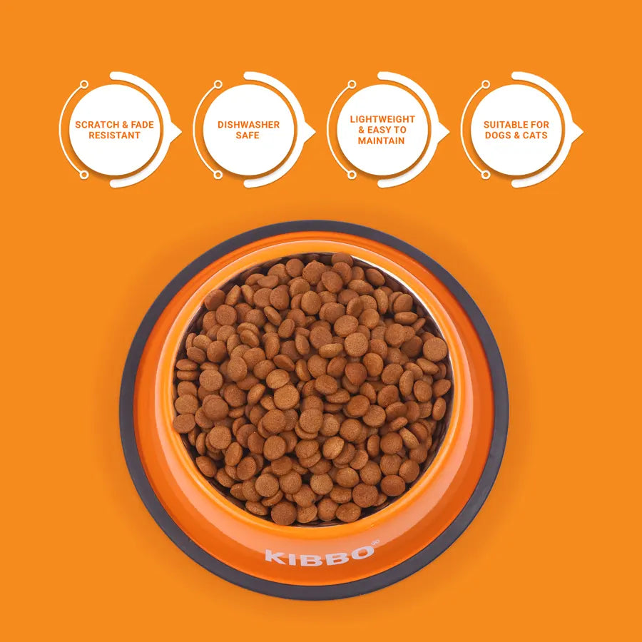 Anti Skid Bowl, Orange, Plain