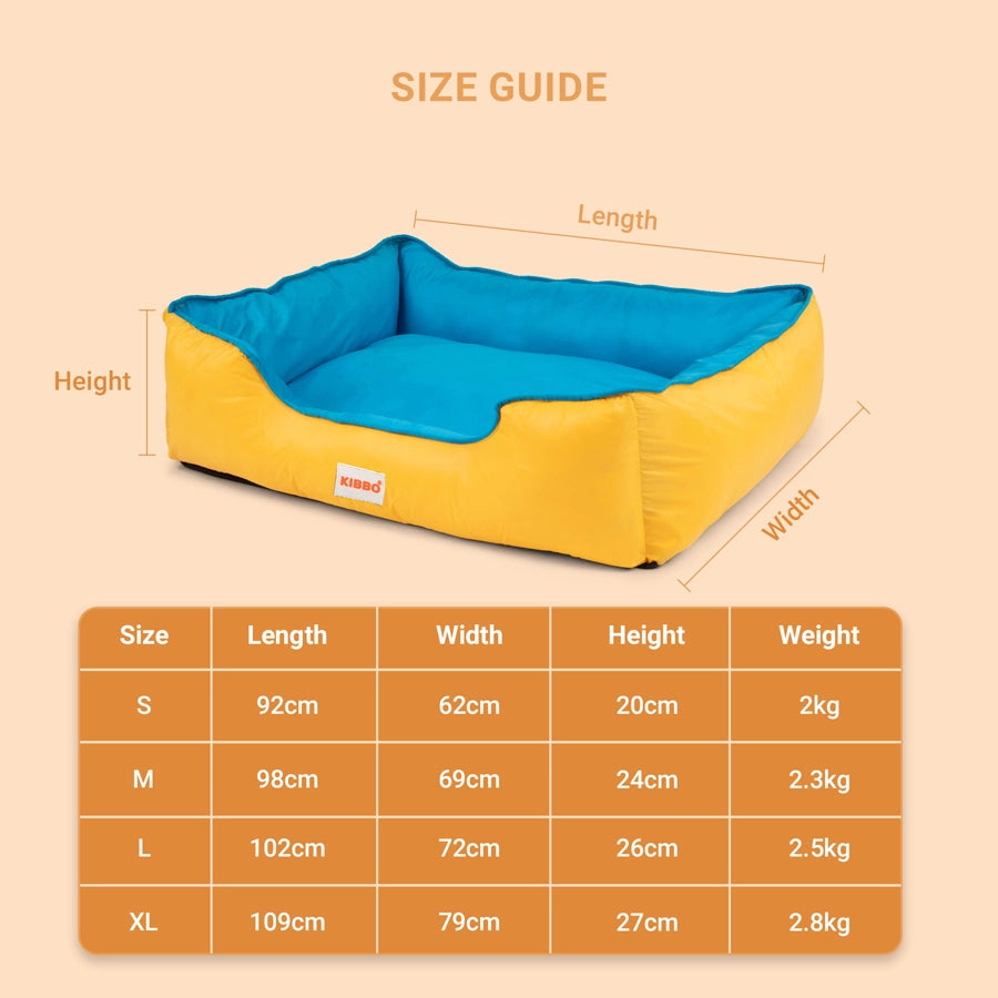 Waterproof Lounger Bed , Small, Yellow & Sky Blue