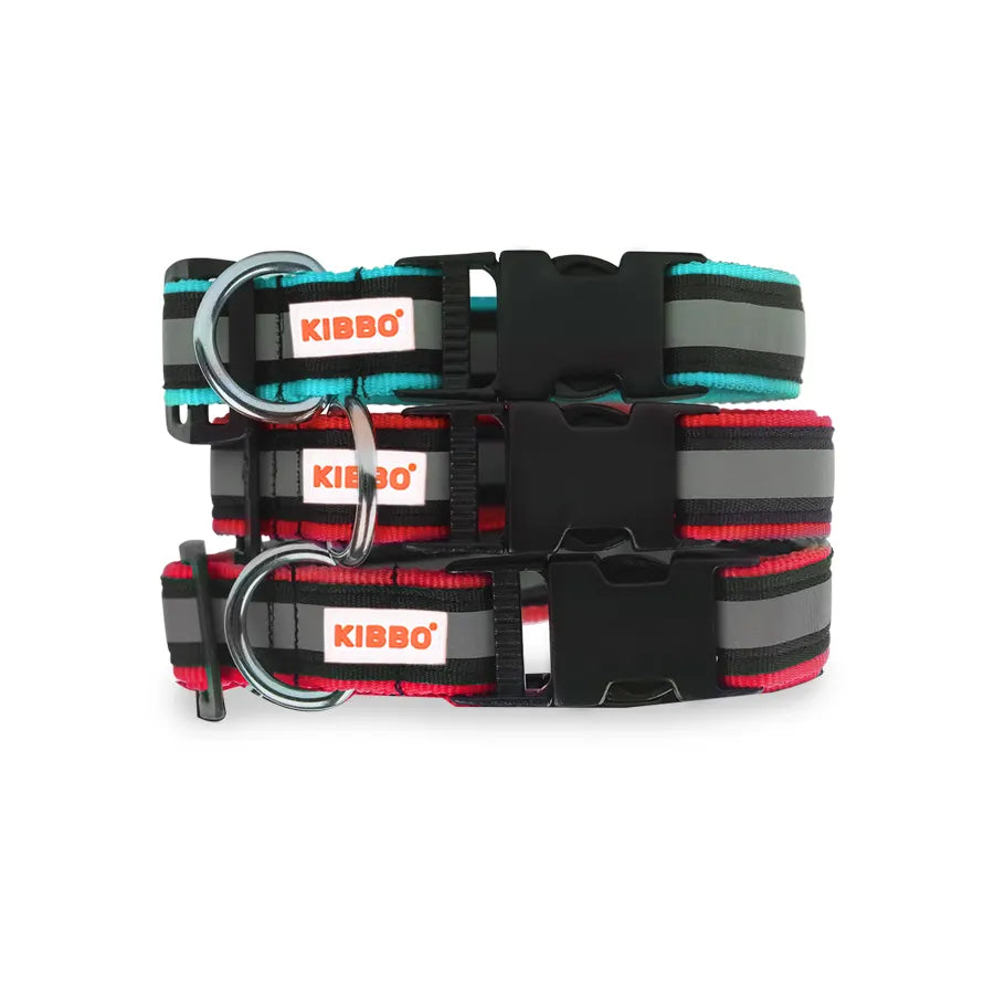 Reflective Nylon Pet Collar with D-Ring Multi Colour