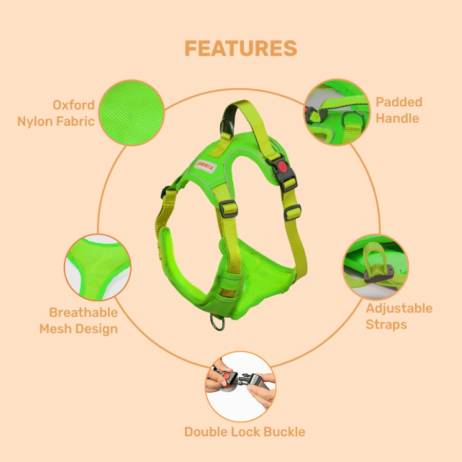 Reflective Vest Harness, Neon Green