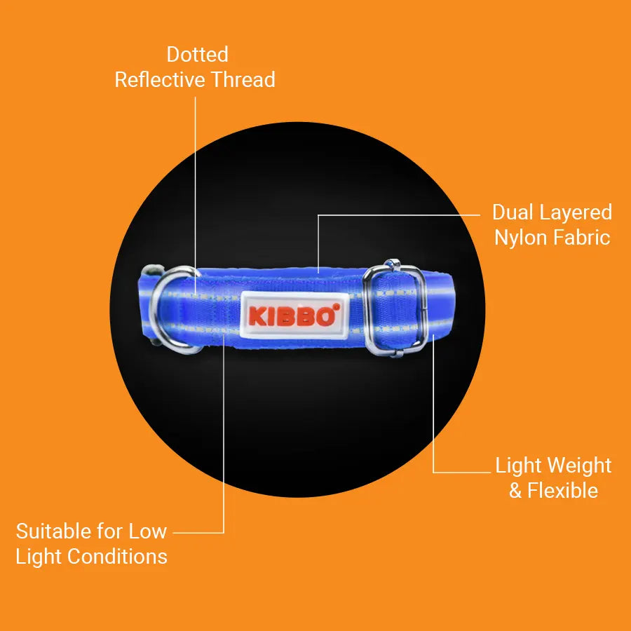 Reflective Padded Collar, Blue