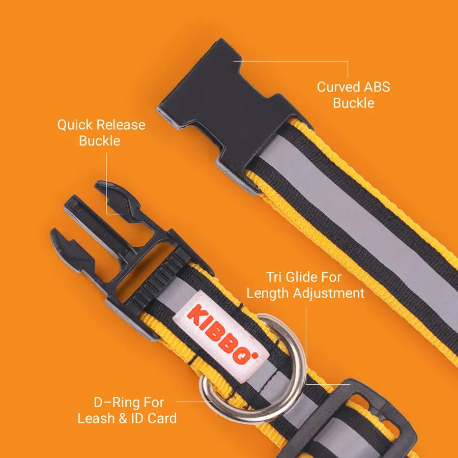 Reflective Collar, Yellow, Yellow & Red, Pack of 3